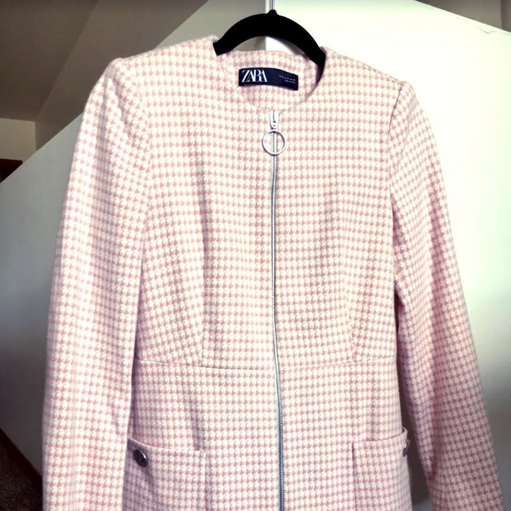 ZARA Pink Zipper Coat
